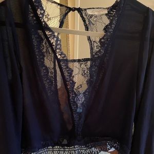 Lace navy top